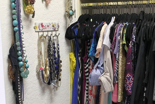 necklace display in my closet